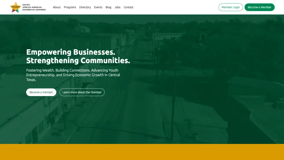 Cen-Tex African American Chamber of Commerce website preview