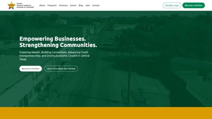Cen-Tex African American Chamber of Commerce website preview