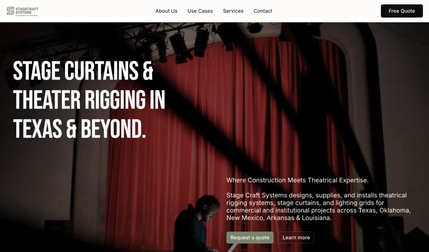 Example website built for a Central Texas business